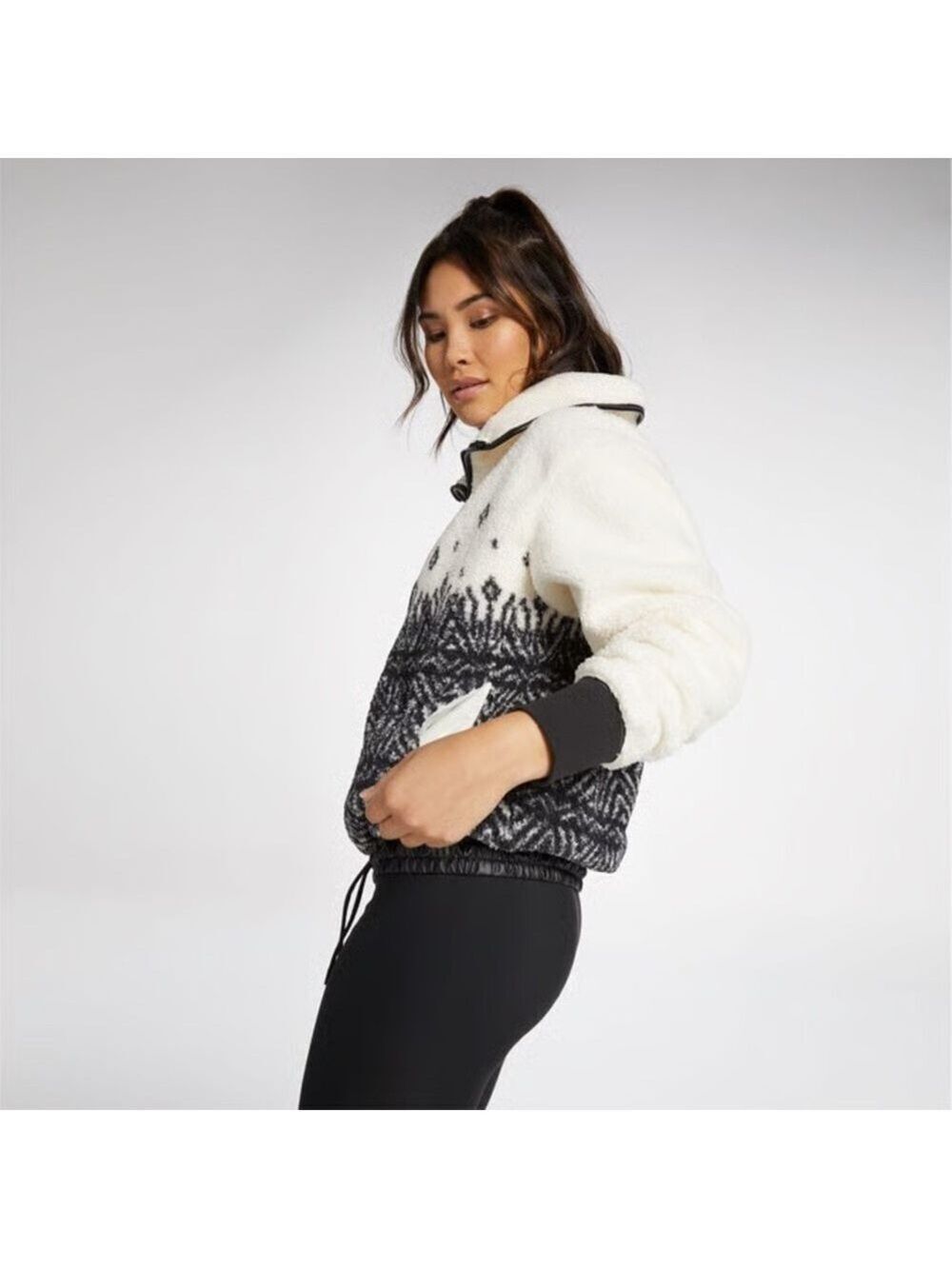Calia Tipped 1/2 Zip Sherpa Pullover - Size Small